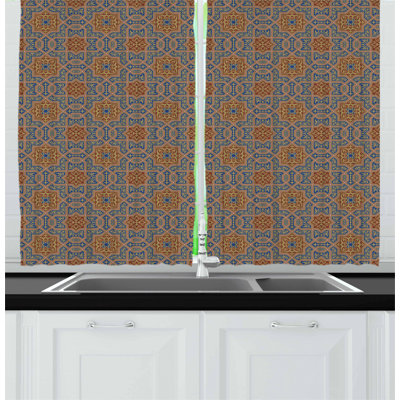 Geometric Tailored Kitchen Curtain