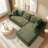 Compression Cloud Sectionals, Corduroy Modern L Shape Sofa For Home
