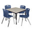 Ensemble de table de salle à manger et de chaises Kee Square-73412847-73412849