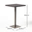 Table de bar carrée en rotin 26 po - structure en fer et osier Pe 40 po