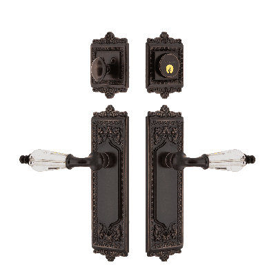Nostalgic Warehouse Egg & Dart Entry Set with Parlour Crystal Lever