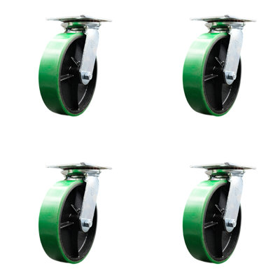 Heavy Duty Poly on Cast Iron Caster with Ball Bearings