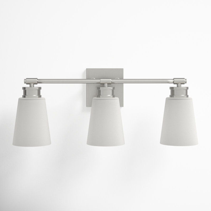 Libre 3 Light Frosted Dimmable Vanity Light, Brushed Nickel