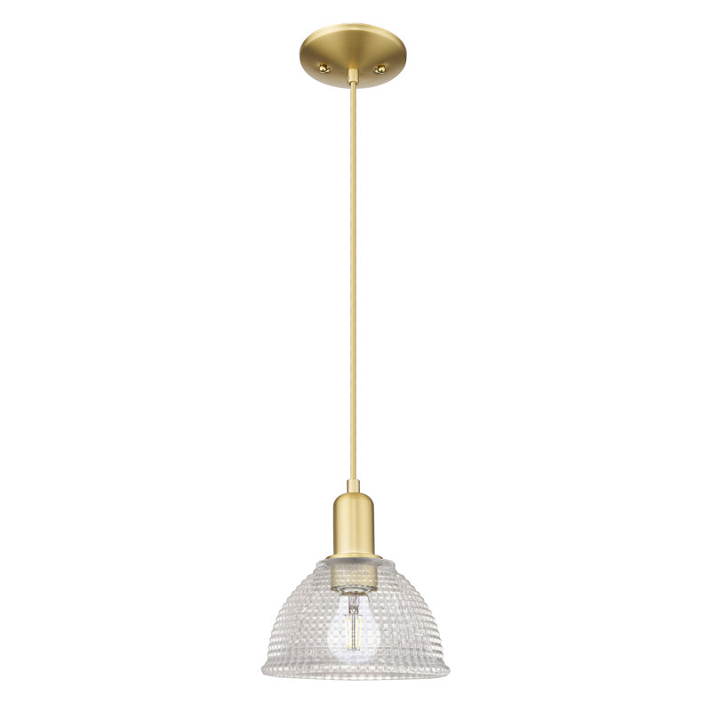 Mini-luminaire suspendu 1 lumière Arcadia - Arietta, H 5 po x l 8 po x P 8 po, Or satiné