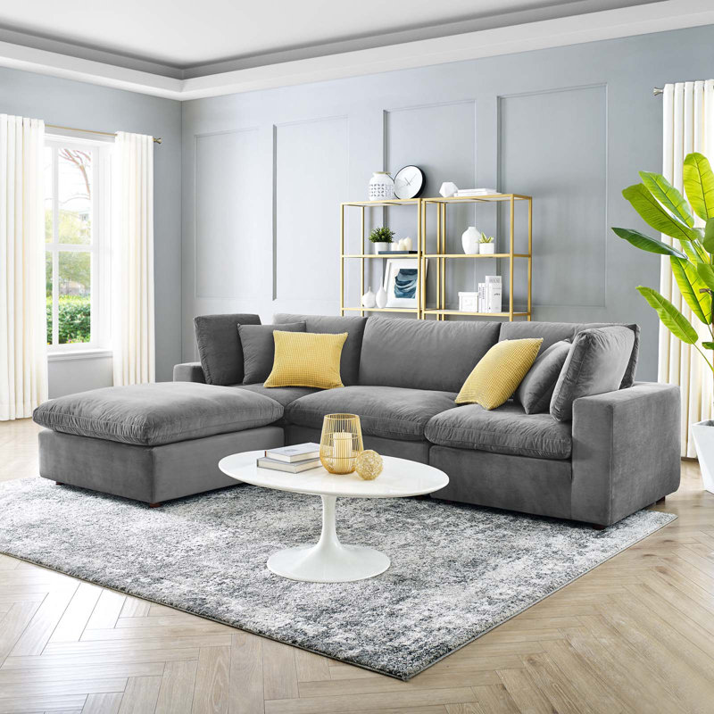 Canapé modulaire réversible en velours Commix, Gris