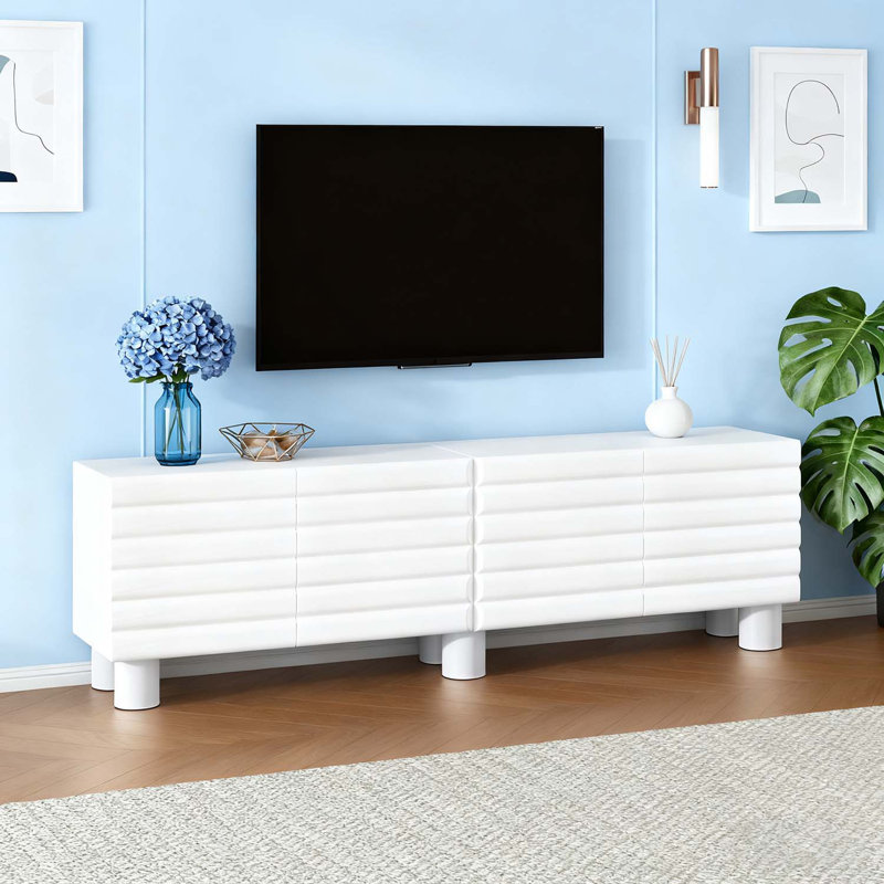 Console moderne avec rangement spacieux, White