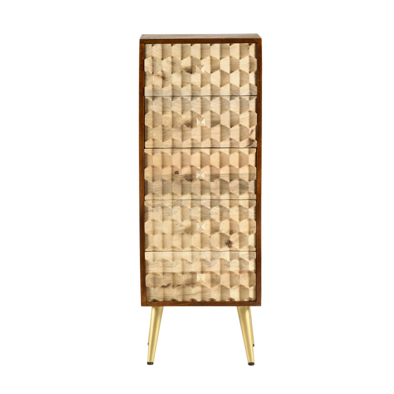 Pettingell 45cm W 5 - Drawer Chest of Drawers