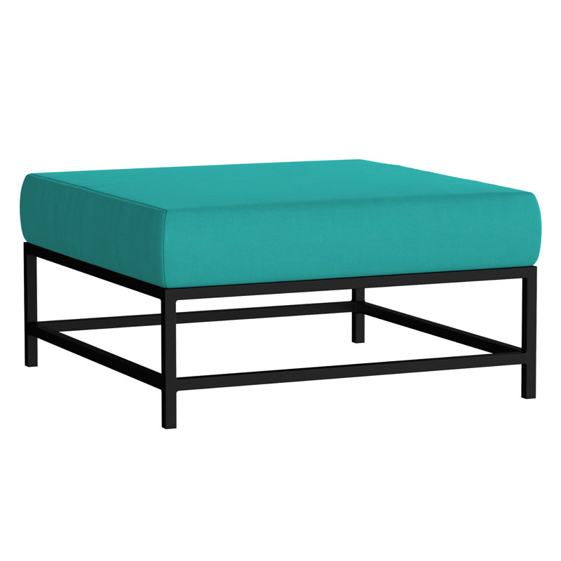 Delano Outdoor Ottoman, Tex Black, Canvas Aruba Sunbrella® Canvas