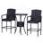Rattan Wicker Bar Set For 3 PCS With Ice Buckets, Patio Furniture With 1 Bar Table And 2 Bar Stools For Poolside, Backyard, Porches
