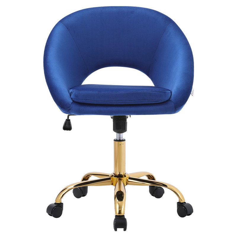 Velvet Office Chair, Blue