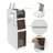 Slim Bathroom Storage Cabinet with Trash Bin & Toilet Paper Holder