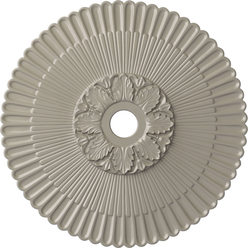 36 médaillons de plafond Melonie 36 1/4 po x P 1 7/8 po (convient aux auvents jusqu'à 6 1/4 po), Blanc perle
