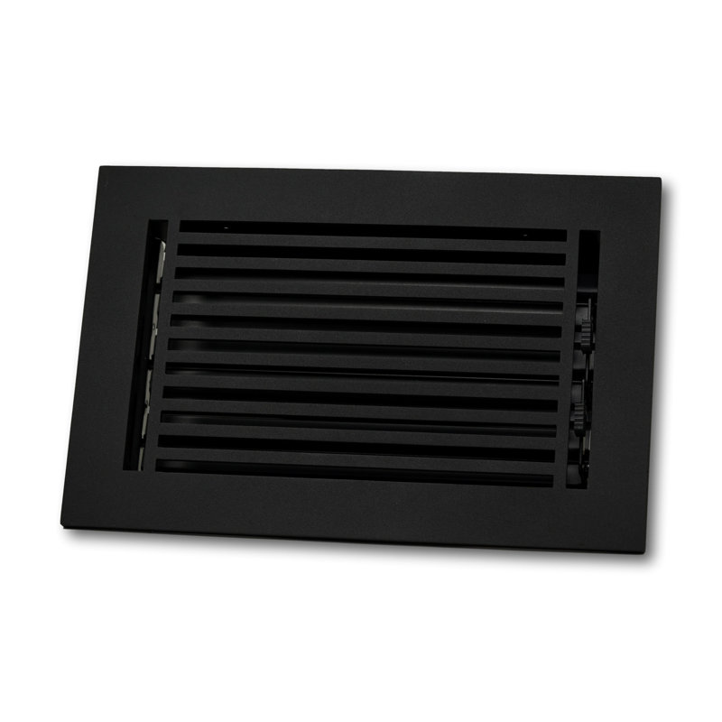 Registre linéaire de fixation au sol / mural en métal, Noir, L 10 po x l 4 po x H 2,75 po