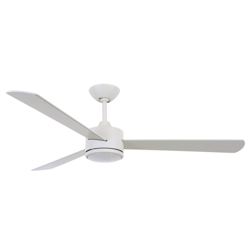 Ventilateur de plafond CC 52 "avec télécommande, ventilateur de climat moderne blanc avec pales réversibles Climat III, Blanc