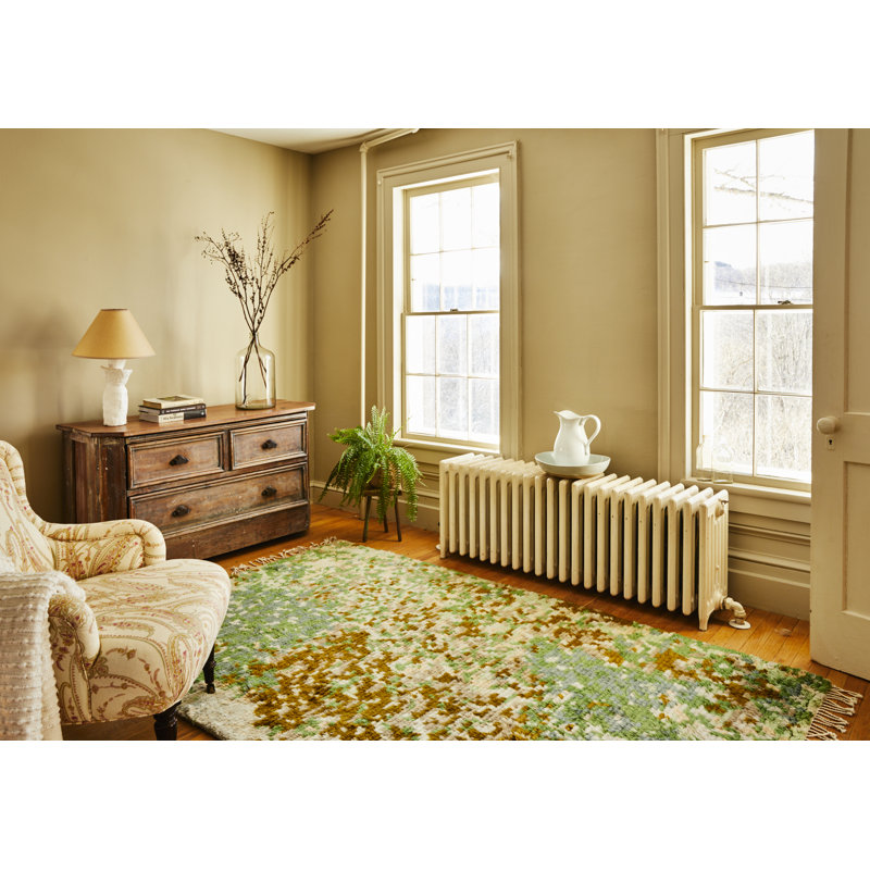 Bovina Wool Abstract Area Rug in Green/Brown/Gray
