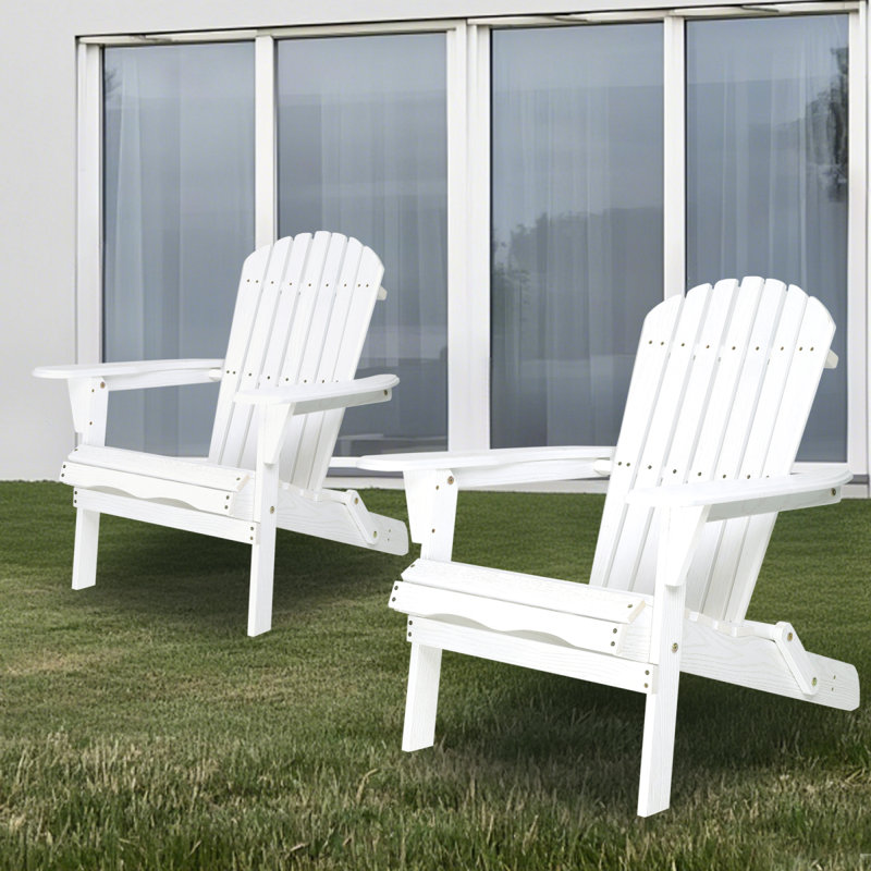 Wood Lounge Patio Chair For Garden Outdoor Wooden Folding Embossed Adirondack Chair Set Of 2 Solid Cedar Wood Lounge Patio Chair With Wood Grain