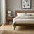 Loki Queen Bed Frame With 3D Chevron Headboard & Signature Tapered Legs, Premium Mid-century Modern Wood Platform Bed Frame, Low-profile Surround-1651986664-1651986671
