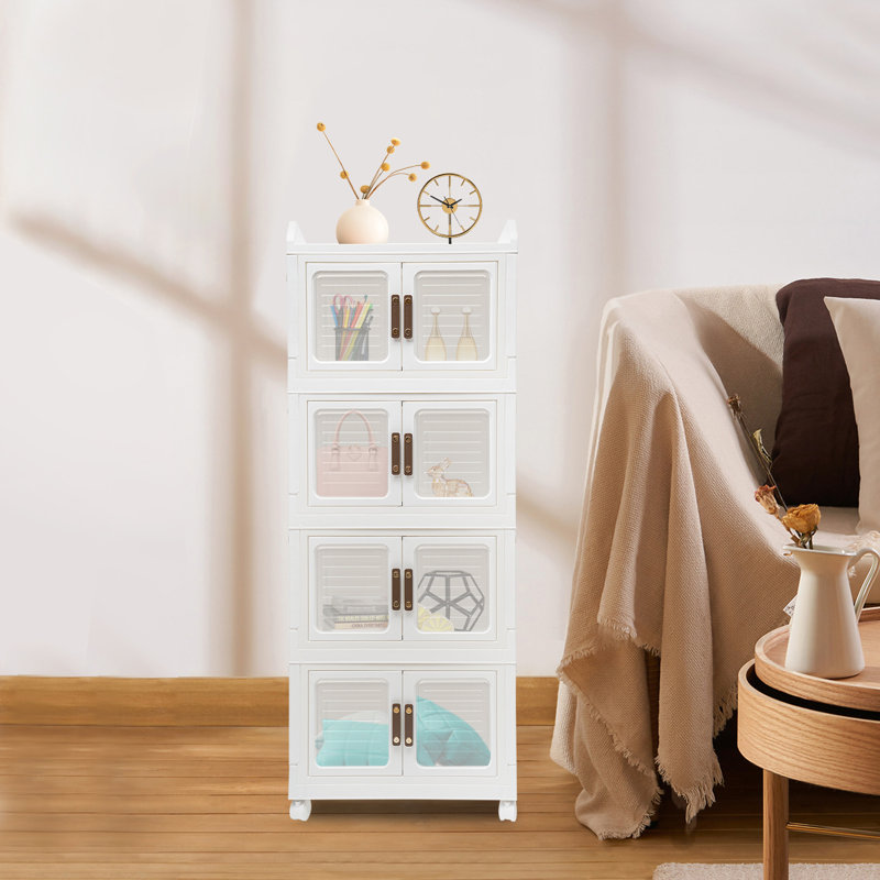 Mayley 4 Drawer Stackable Drawer with Locking Wheels