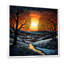 Coucher de soleil dans la forêt d'hiver de Noël - Paysage abstrait, art mural-157035606-157035611