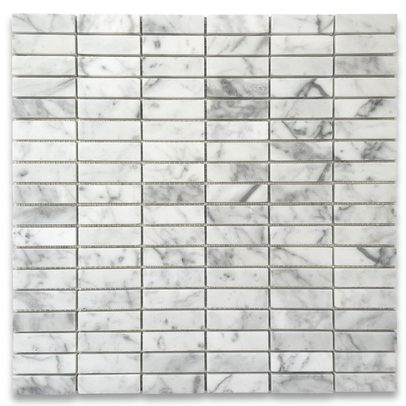 Carreau de mosaïque linéaire en marbre 12 po x 12 po pour mur et plancher