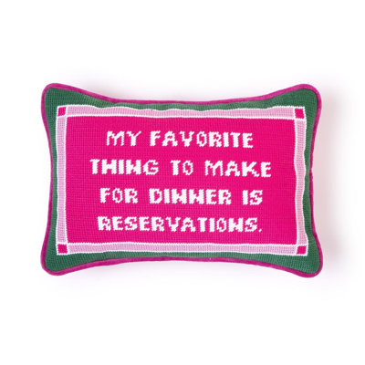 My Favorite Thing To Make For Dinner Needlepoint Throw Pillow 12 x 8 Inch Cotton Polyester