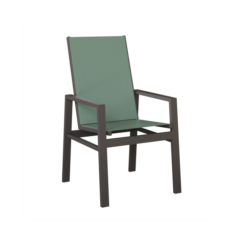 Chaise de salle à manger Berlin, Aluminium graphite moucheté, Bleu sauge