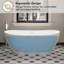 Crescent 64.56"x 32.27" Solid Surface Stone Freestanding Soaking Bathtub