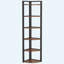 70.87" Tall 6-Tier Rustic Brown Corner Bookshelf, Space-Saving Storage Shelf-2110838238