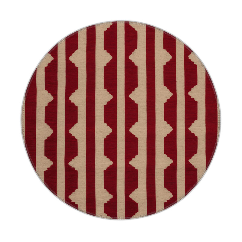 Tapis rouge intérieur et extérieur Trellis, Rond 5 pi