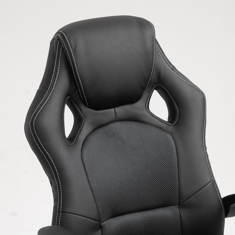 Siège de bureau pivotant à dossier haut, Noir/gris