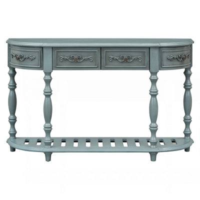 U_STYLE 52''Modern And Contemporary Curved Console Table Sofa Table Entryway Table For Hallway Living Room With 4 Drawers And 1 Shelf