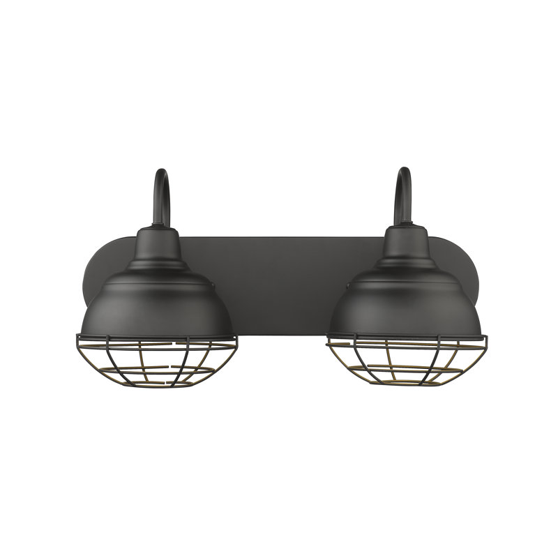 Éclairage de salle de bain à intensité variable 2 lumières Bruges, Noir mat, Noir mat