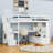 2 Drawers Full Wood Loft Bed With Desk, Shelves And Storage Staircase-142169978