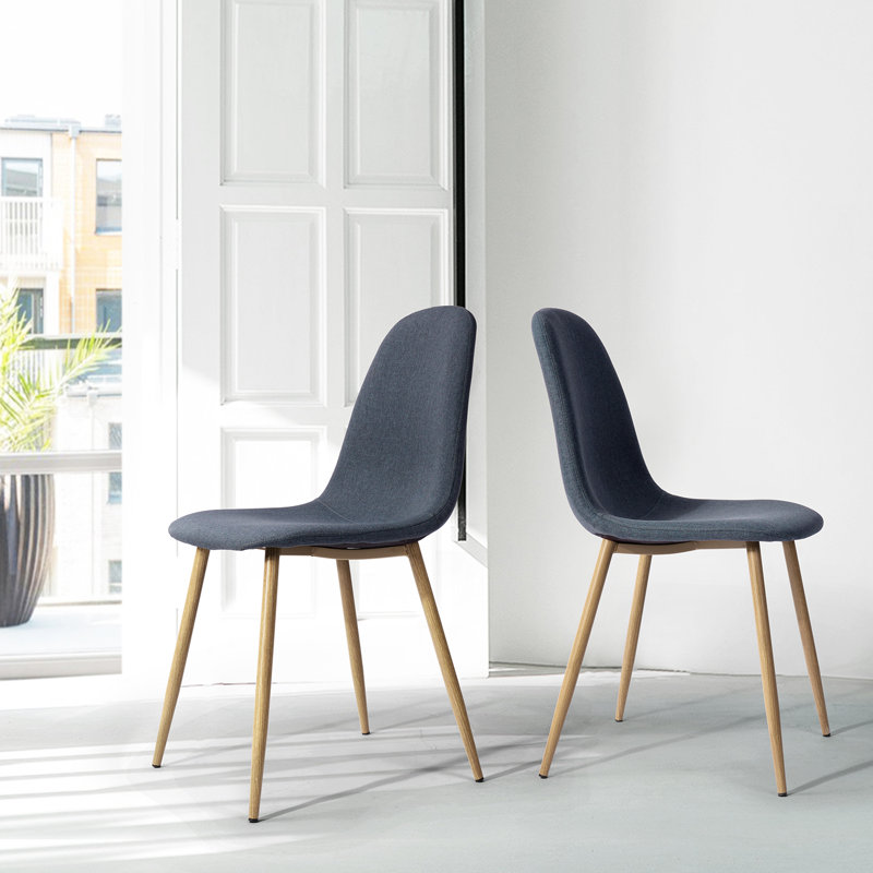Chaise d'appoint rembourrée Durflinger, Bleu, Hêtre