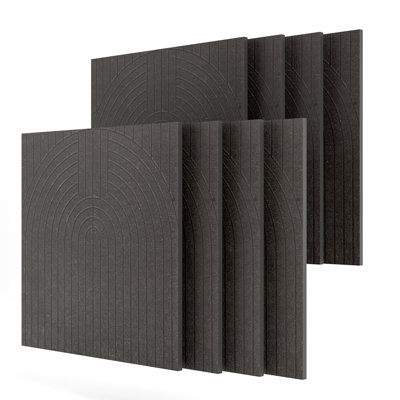 8 Pack 23.6" x 23.6" Acoustic Wall Panels, Covers 31 Sq.Ft, Polyester Sound Absorbing Panels for Noise Reduction, Self-Adhesive Decorative Soundproof Panels for Home Studio, Office, Bedroom, Theater
