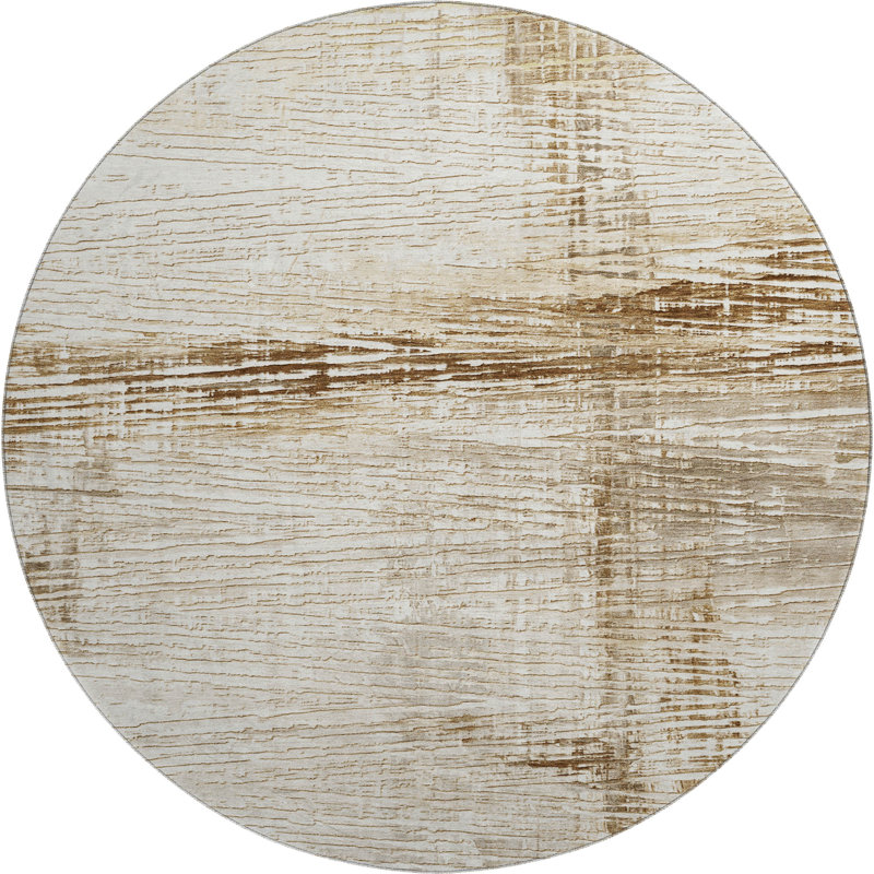 Premium Machine Washable Pirtle Stripes Rug, Round 8'