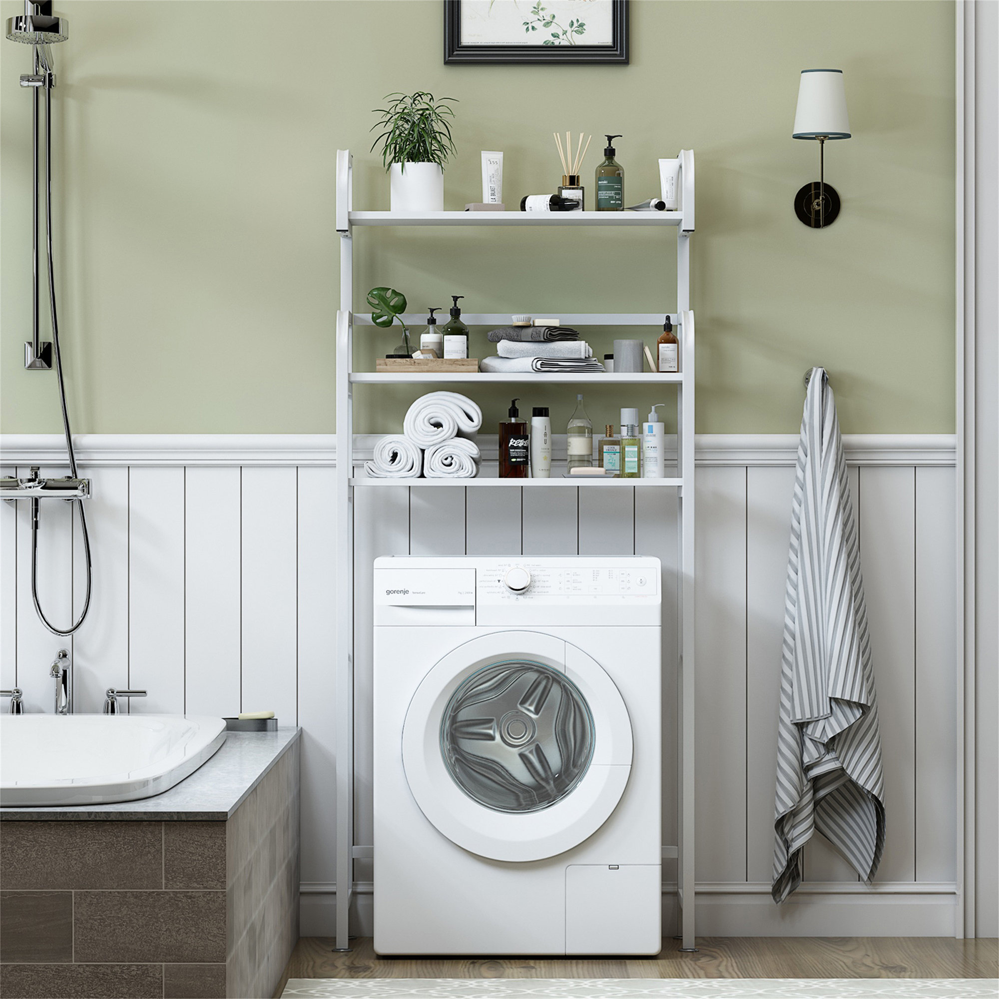 Red Barrel Studio® Over The Toilet Storage Shelf, Bathroom Shelves Over Toilet Organizer, Toilet ...