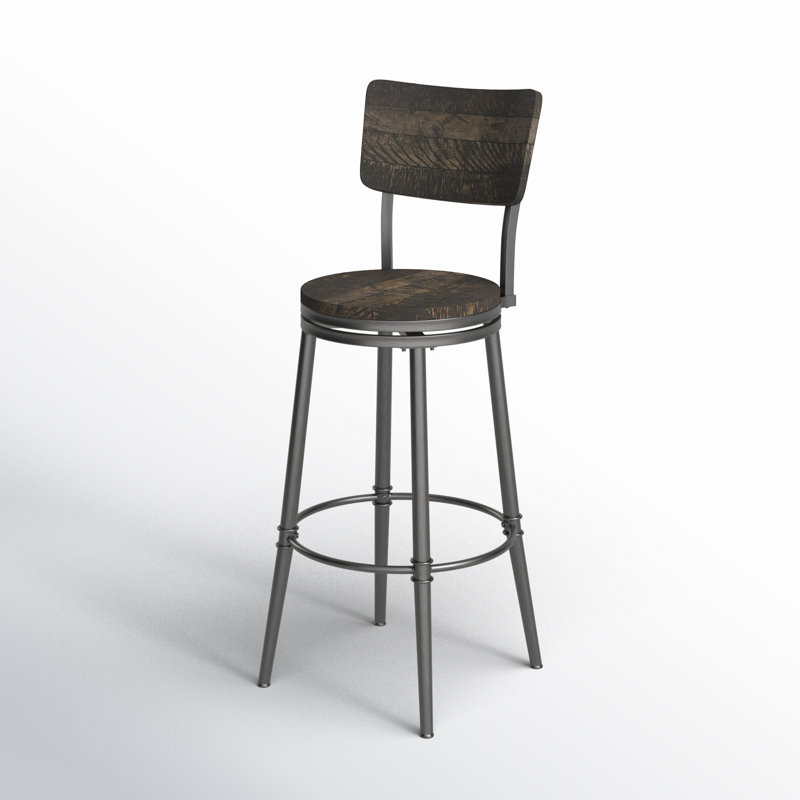 Tabouret de comptoir et de bar Birdsall, Gris patiné, Tabouret de bar (siège d'une hauteur de 30 po)