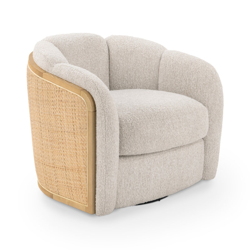 Daisy Upholstered Fabric Accent Swivel Chair