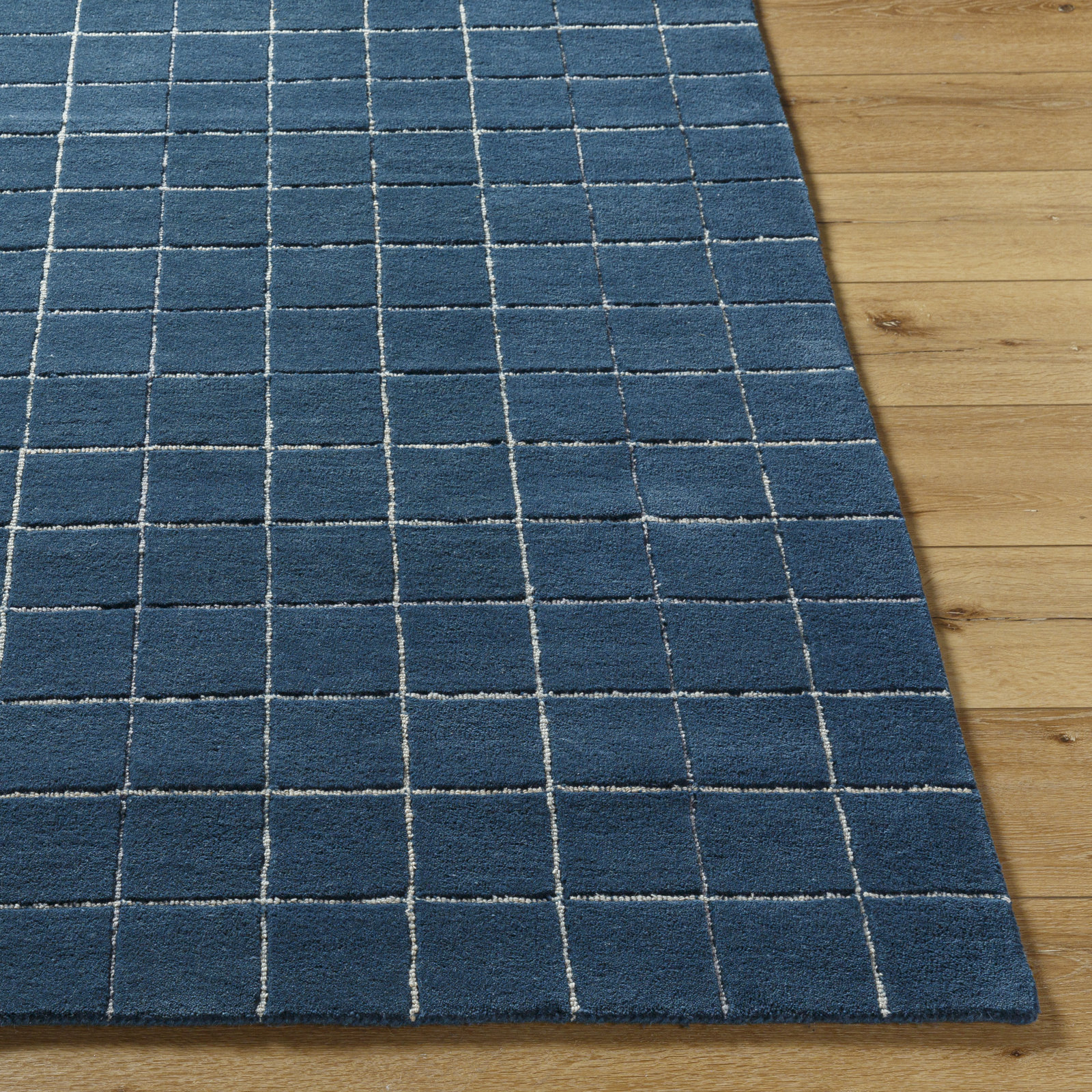 Mallory Hand-Tufted Blue Geometric Area Rug, Rectangle 5' x 8'