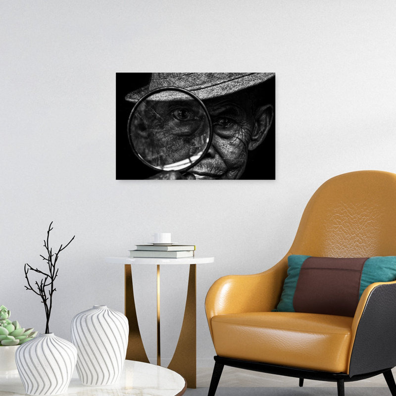 Regard grossi du détective - Affiche murale abstraite contemporaine vintage, 16" H x 24" W