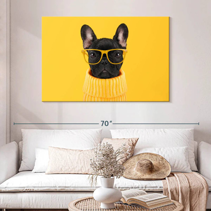 Brampt Sophisticated French Bulldog, 32" H x 48" W