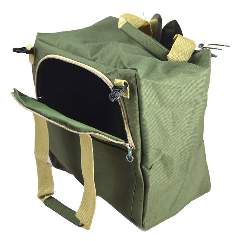 10-Piece Gardening Tool Set With Zippered Detachable Tote And Folding Stool Seat With Backrest
