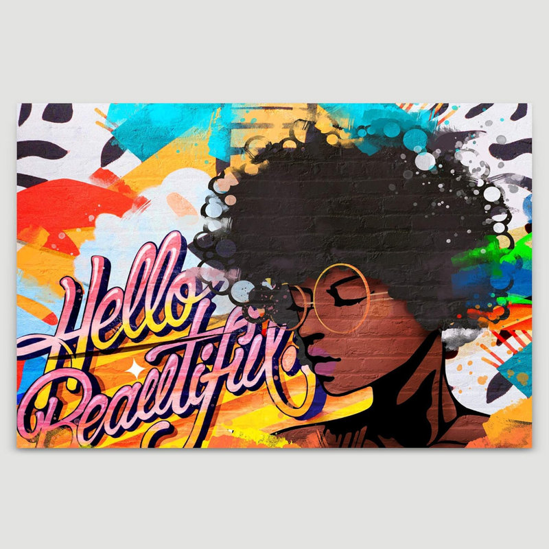 Multicolore sur fond noir, Toile tendue, H 12 po x l 18 po x P 1,5 po