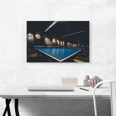 Table Tennis Ping Pong Club Grunge - Wrapped Canvas Graphic Art