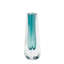 Square Cut Glass Vase-Azure