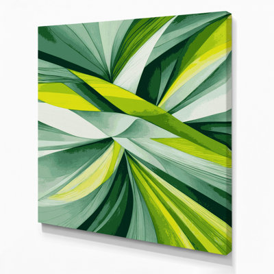 «Geometric Abstraction 79», art mural sur toile verte