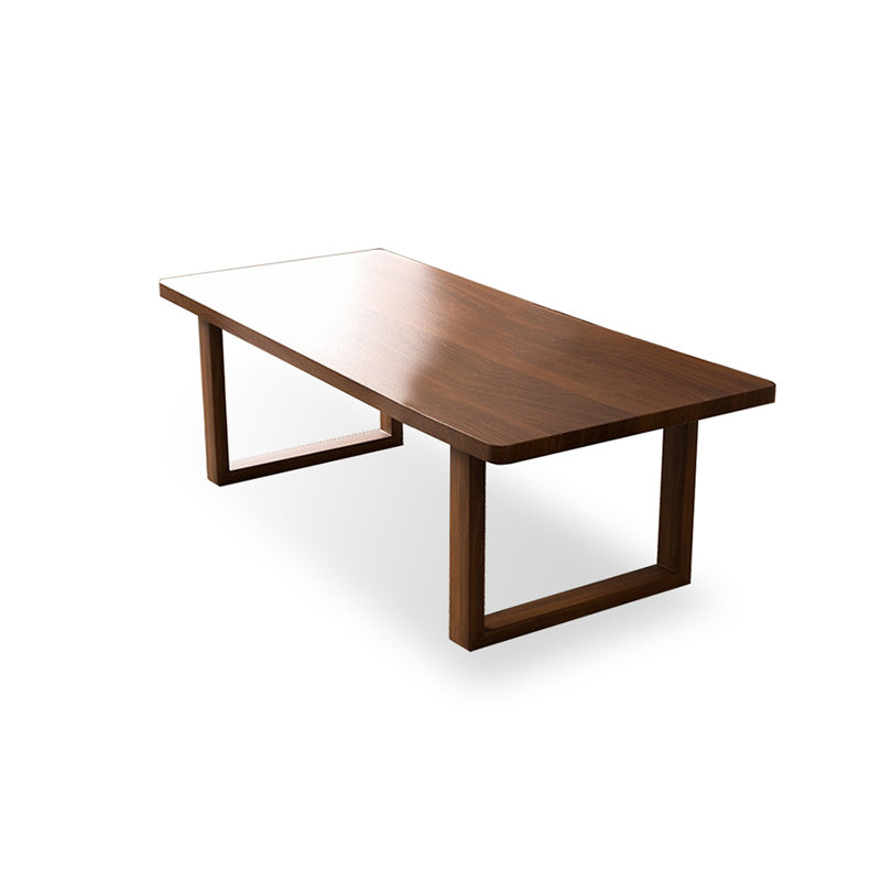 Table de salle à manger rectangulaire en bois massif noyer clair, 29,53 po H x 55,12 po L x 27,56 po l