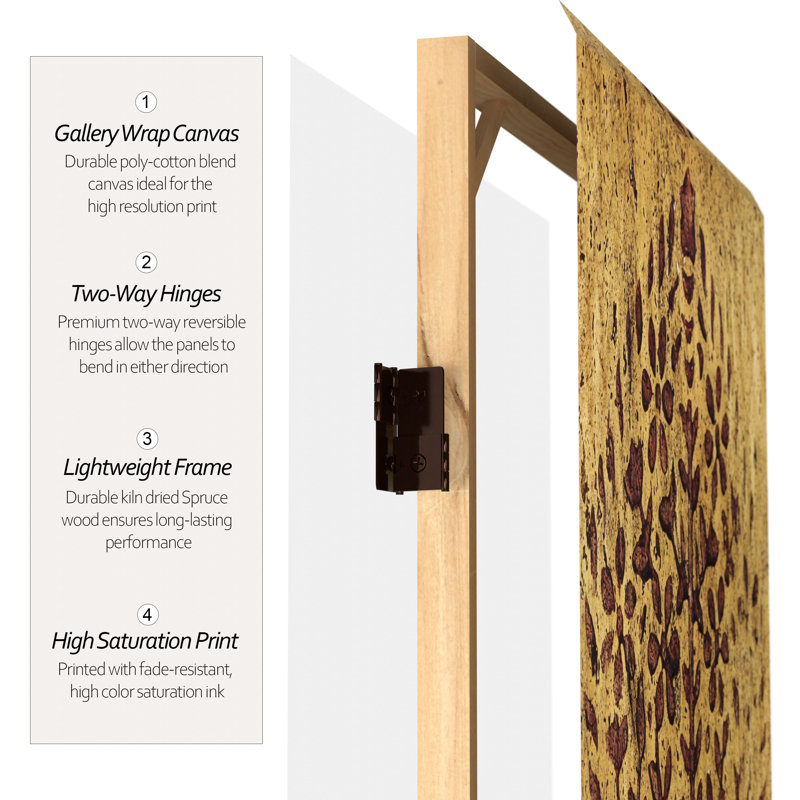 47.25'' 3 - Panel Folding Room Divider, Golden Orchard