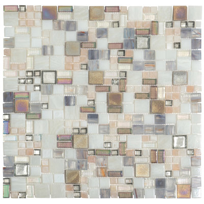 13" x 13" Straight Edge Glass Mosaic Wall & Floor Tile